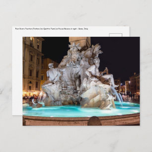 Four Rivers Fountain on Piazza Navona in Rome Postcard
