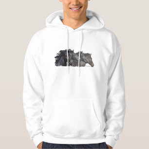 Four Running Friesian Horses Hoodie