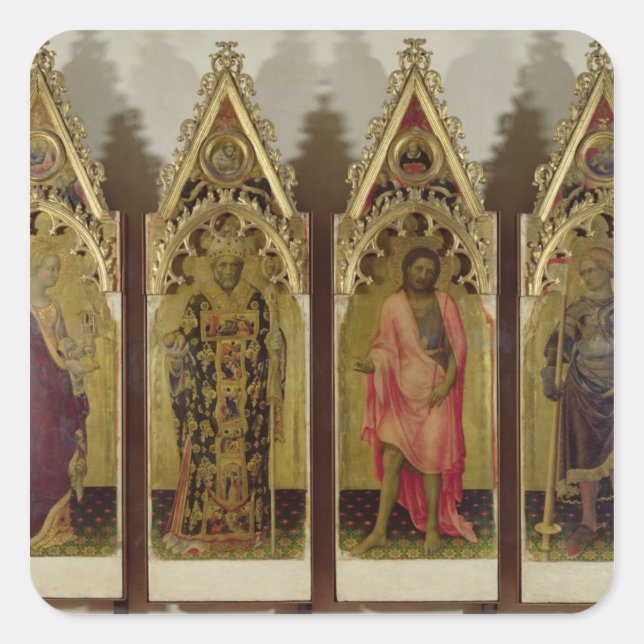 Four Saints from the Quaratesi Polyptych: Mary Mag Square Sticker (Front)
