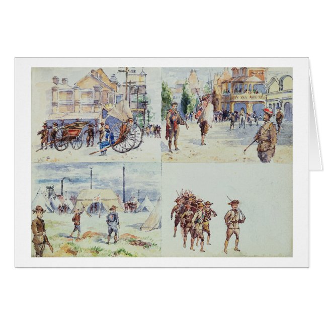 Four scenes from the Boer War, from a sketchbook, (Front Horizontal)