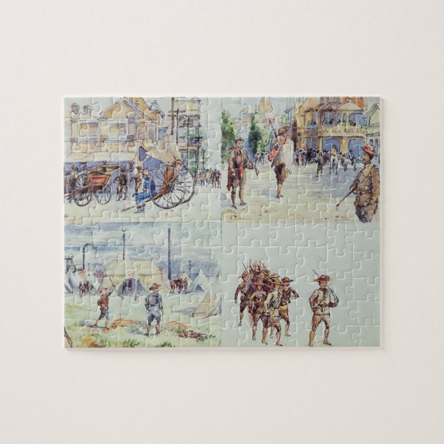 Four scenes from the Boer War, from a sketchbook, Jigsaw Puzzle (Horizontal)