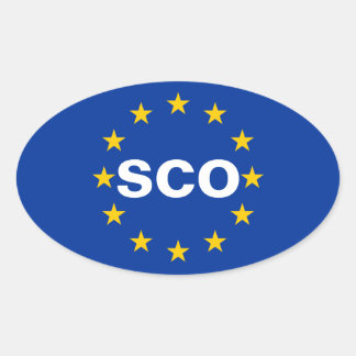 FOUR Scotland "SCO" EU Flag Oval Sticker