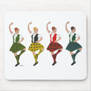 Four Scottish Highland Dancers Mouse Mat