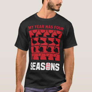 Four Season Animal Hunter Deer Turkey Duck Hunting T-Shirt