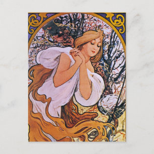 Four Seasons Alfons Mucha Postcard