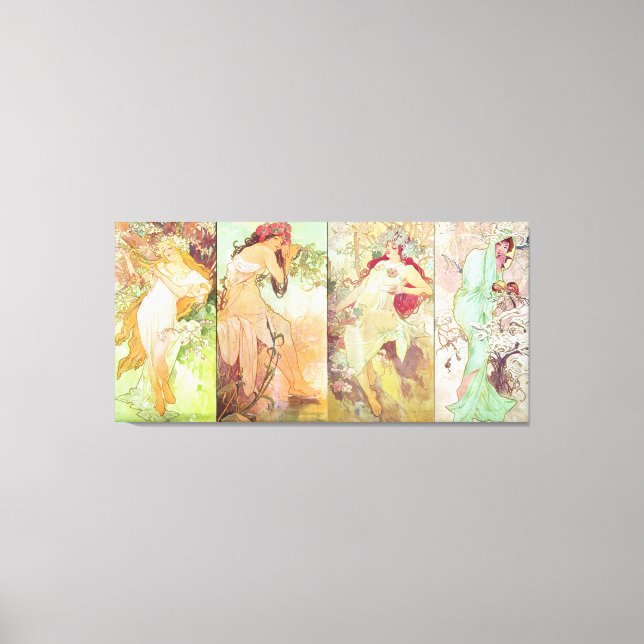 Four Seasons by Alfons Mucha, 1896 Canvas Print (Front)