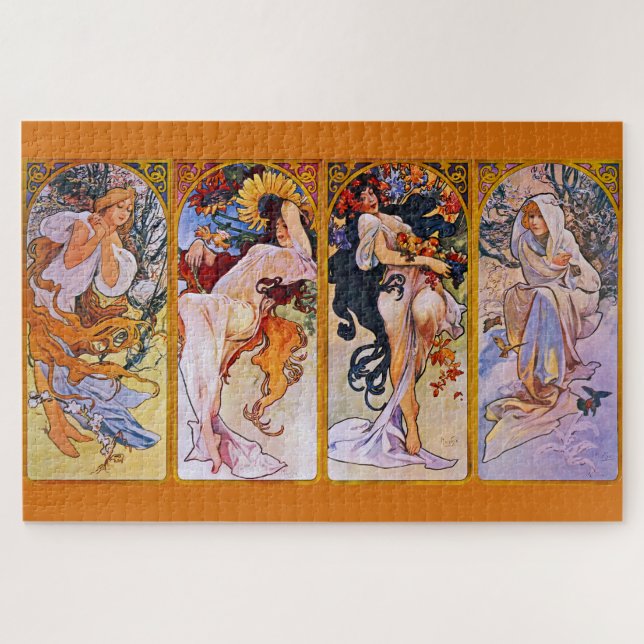 Four Seasons by Alfons Mucha Jigsaw Puzzle (Horizontal)