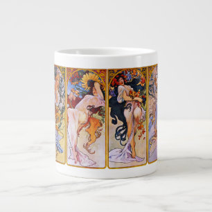 Four Seasons by Alfons Mucha Large Coffee Mug