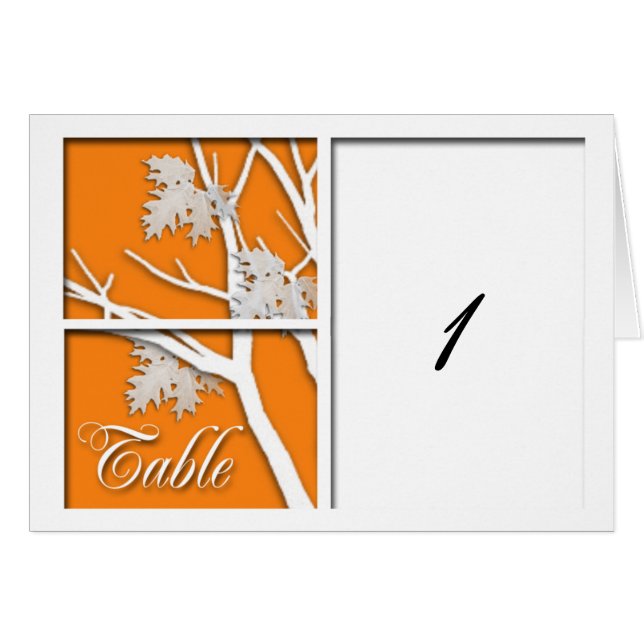 Four Seasons Fall Table Number tent card (Front Horizontal)