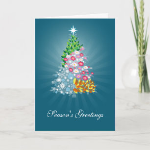Four Seasons Greeting Card Blue