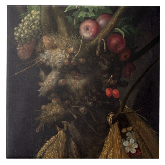 Four Seasons in the One Head, c.1590 2 Tile (Front)