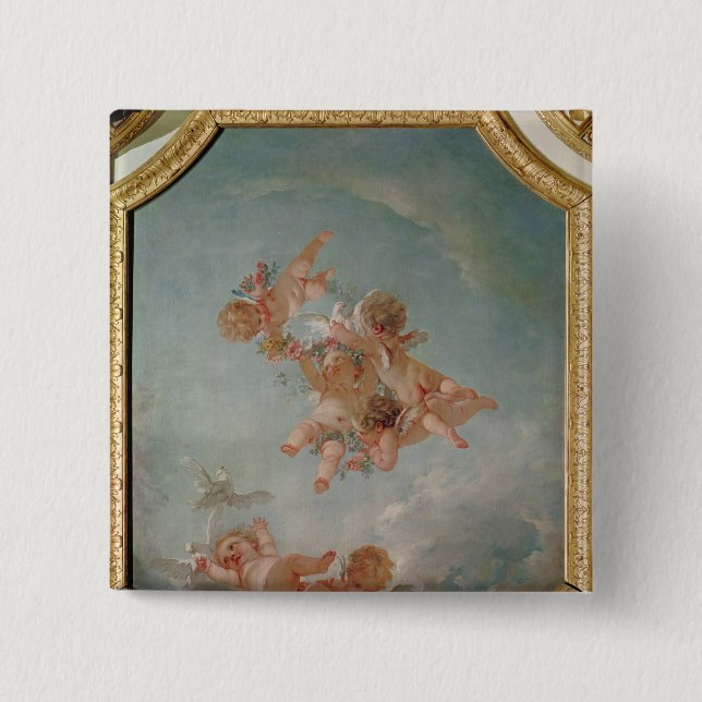 Four Seasons in the Salle du Conseil  - Spring 15 Cm Square Badge (Front)