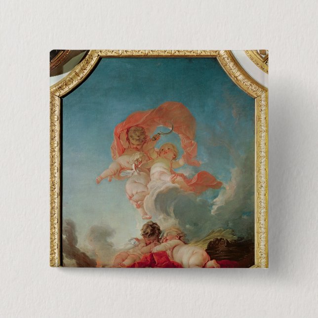 Four Seasons in the Salle du Conseil  - Summer 15 Cm Square Badge (Front)