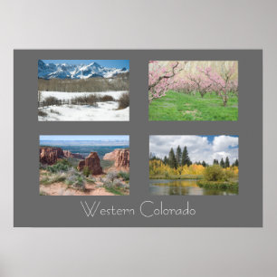 Four Seasons in Western Colorado Nature Poster