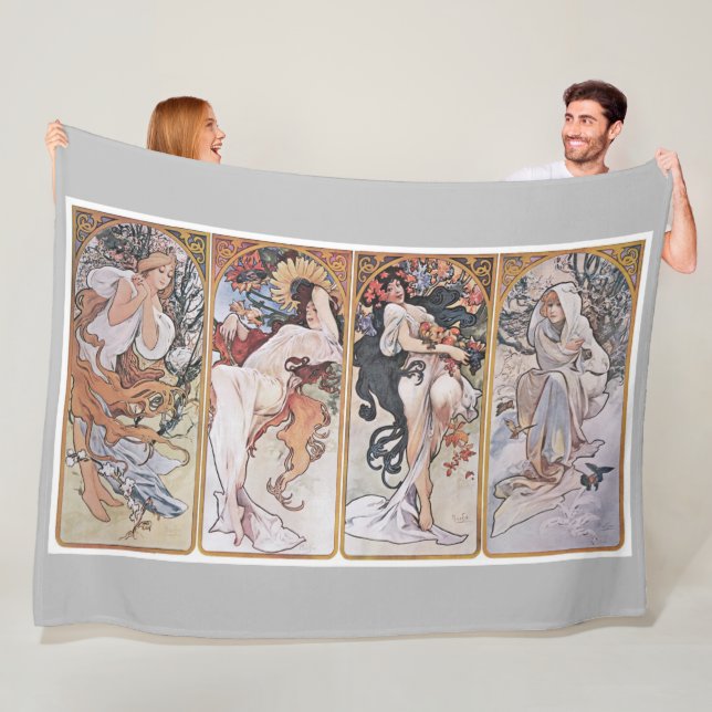 Four Seasons, Mucha Fleece Blanket (In Situ)