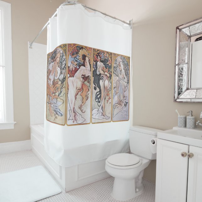 Four Seasons, Mucha Shower Curtain (In Situ)
