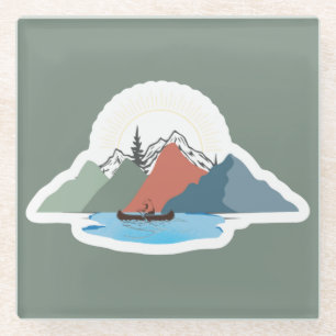 Four Seasons of the Adirondacks  Glass Coaster
