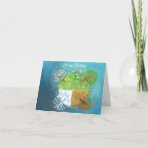 Four Seasons on Earth Birthday Card
