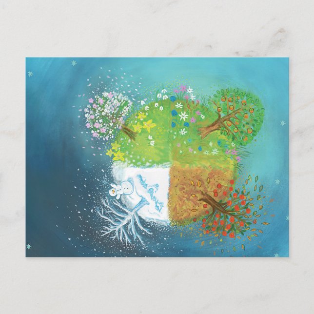 Four Seasons on Earth   Holiday Postcard (Front)