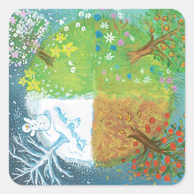 Four Seasons on Earth   Square Sticker (Front)