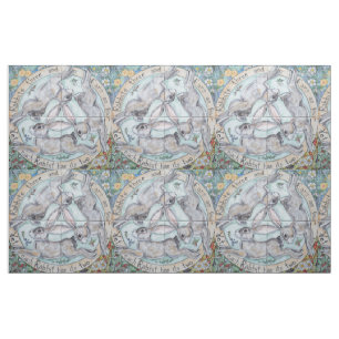 Four Seasons Rabbit Hare Medallion Tiled Fabric