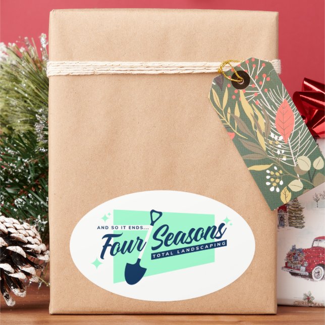 Four Seasons Total Landscaping Oval Stickers (Holiday)