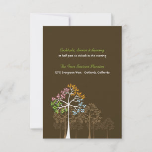 Four Seasons Trees Forest Wedding Reception Card