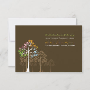 Four Seasons Trees Forest Wedding Reception Card