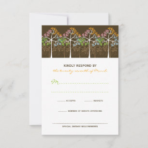 Four Seasons Trees Nature Forest Wedding RSVP Card