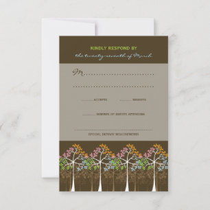 Four Seasons Trees Nature Forest Wedding RSVP Card