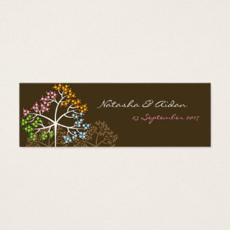 Four Seasons Trees On Brown Wedding Favour Tags