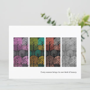 Four Seasons Trees Stylish Contemporary Card