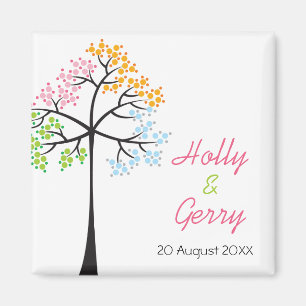 Four Seasons Trees Woodland Wedding Save The Date Magnet