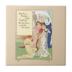 Four Seasons Vintage Print Tile