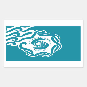 FOUR Seattle Flag Rectangular Sticker