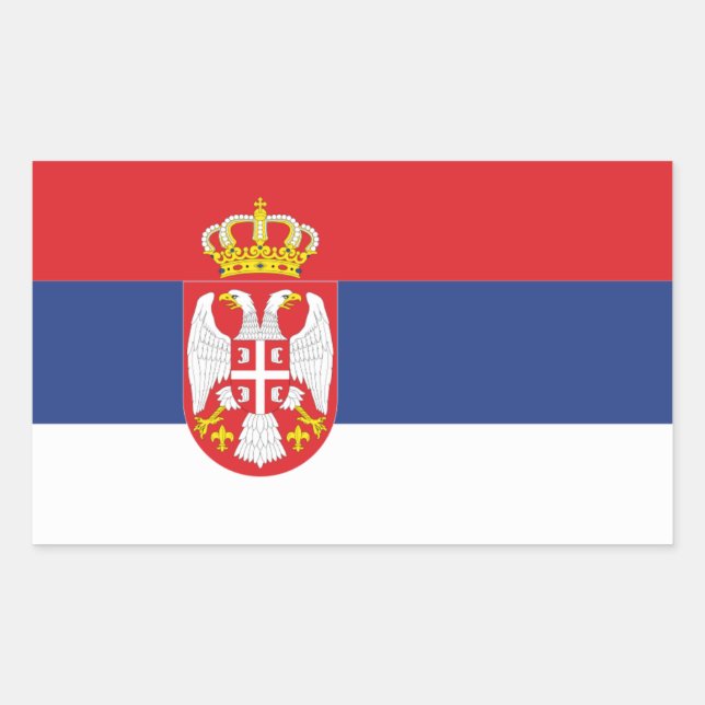 FOUR Serbia National Flag Rectangular Sticker (Front)