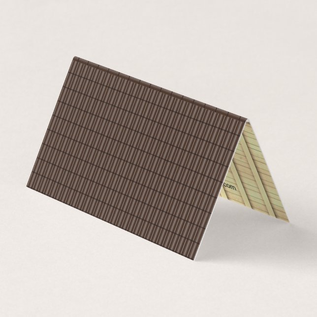 Four-Sided Roofing Construction Brown Roof Company Business Card (Front)
