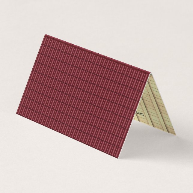 Four-Sided Roofing Construction Red Roof Company Business Card (Front)