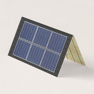 Four-Sided Roofing Rooftop Solar Energy Black Roof Business Card