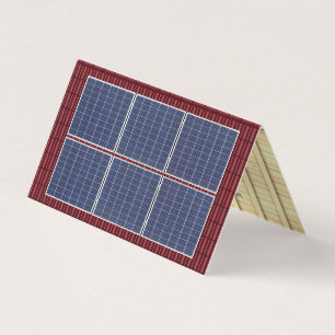 Four-Sided Roofing Rooftop Solar Energy Red Roof Business Card