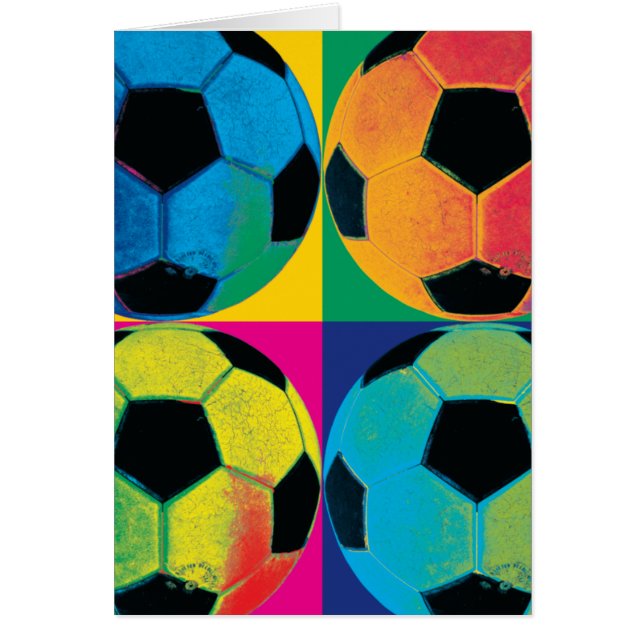 Four Soccer Balls in Different Colours (Front)