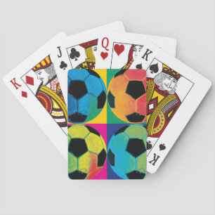 Four Soccer Balls in Different Colours Playing Cards
