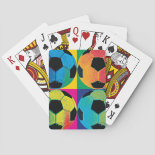 Four Soccer Balls in Different Colours Playing Cards