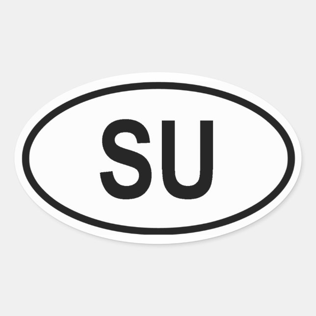 FOUR Soviet Union "SU" Oval Sticker (Front)