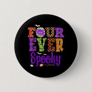 Four Spooky Ghost Halloween 4th Birthday Party 6 Cm Round Badge