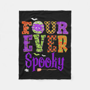 Four Spooky Ghost Halloween 4th Birthday Party Fleece Blanket