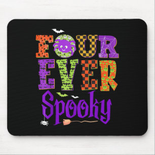 Four Spooky Ghost Halloween 4th Birthday Party Mouse Mat