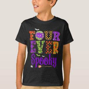 Four Spooky Ghost Halloween 4th Birthday Party T-Shirt