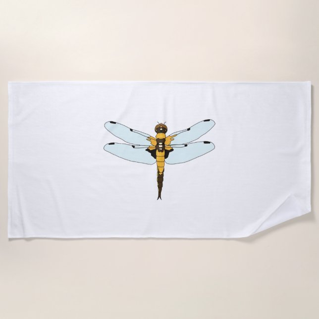 four spotted dragonfly beach towel (Front)