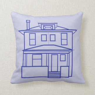 Four Square House Blueprint throw pillow